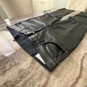 NWT Sz 35 (20R) Gap Black Mid Rise Faux Leather Baby Boot Pants